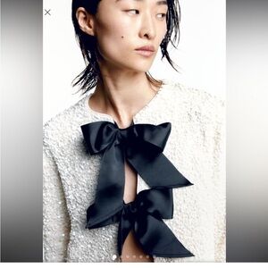 H&M Tie-front sequined jacket